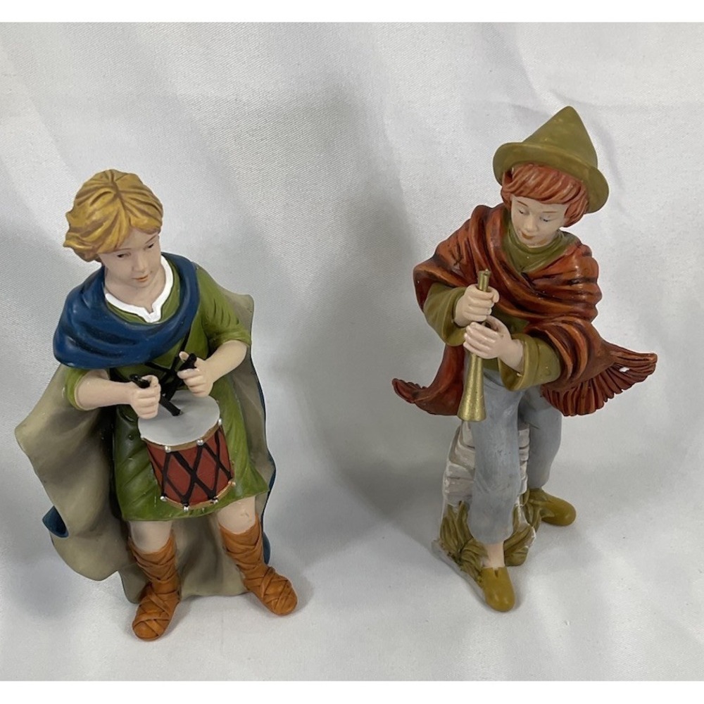 Thomas Kinkade Hawthorne Village "Song Of Praise Musician" And "Drummer Boy"